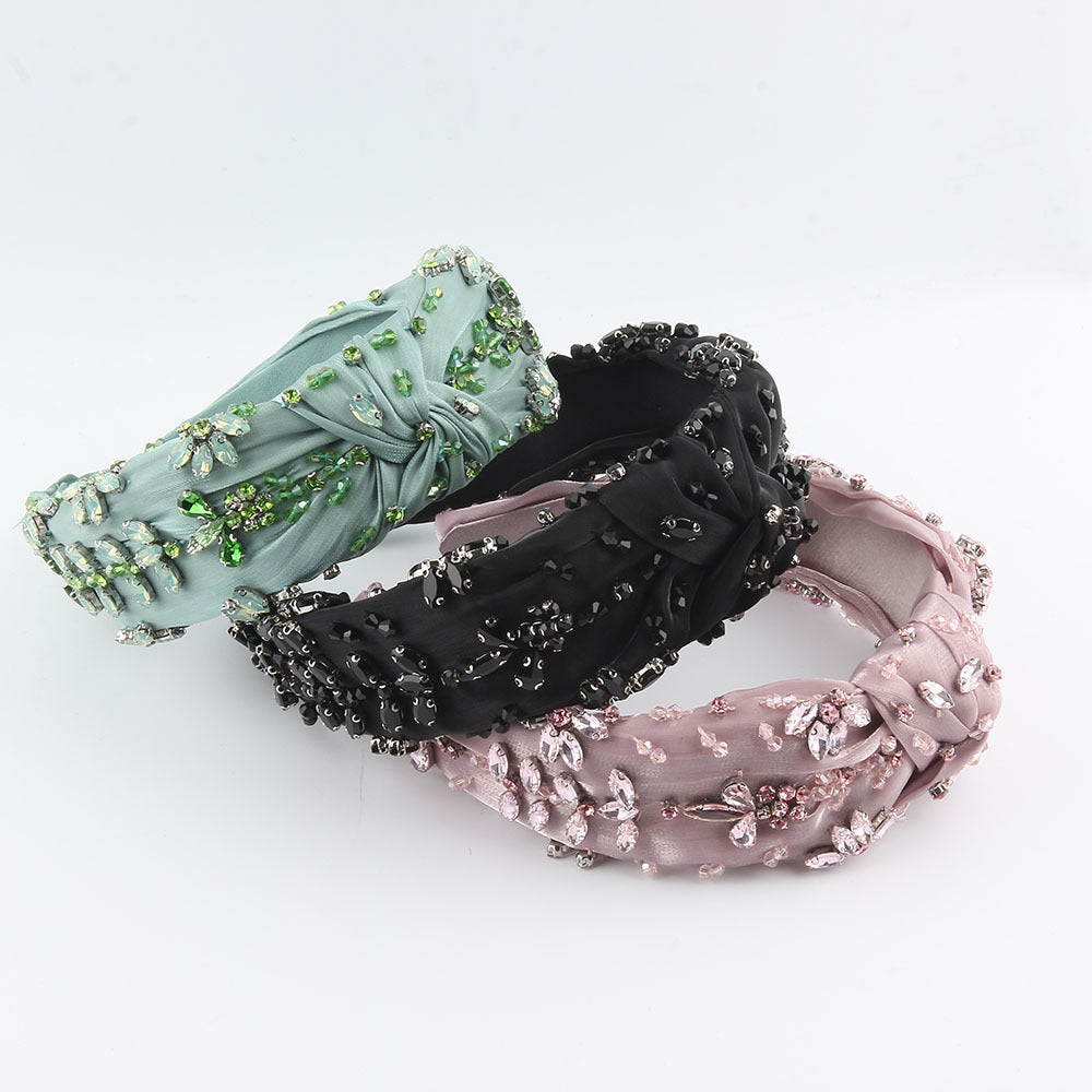 Silk Fabric Diamond-embedded Gorgeous Headband