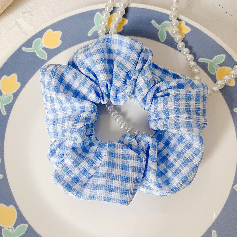 Blue intestine hair ring Medium Scrunchies Hair Rope Headwear