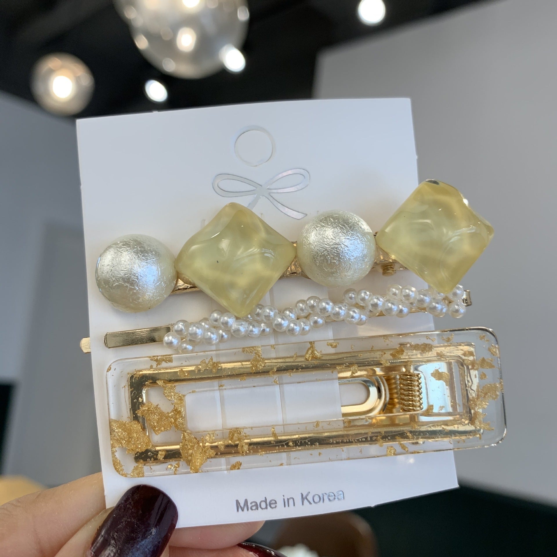 Pearl set hair clip bobby pins hair pins