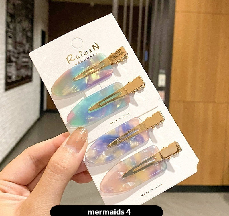 Women's Paper Bangs Broken Hair Acetate Seamless Barrettes