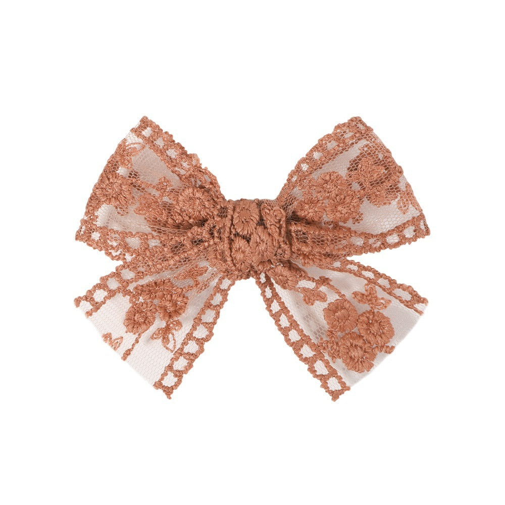 Children's Bow Lace Embroidery Barrettes