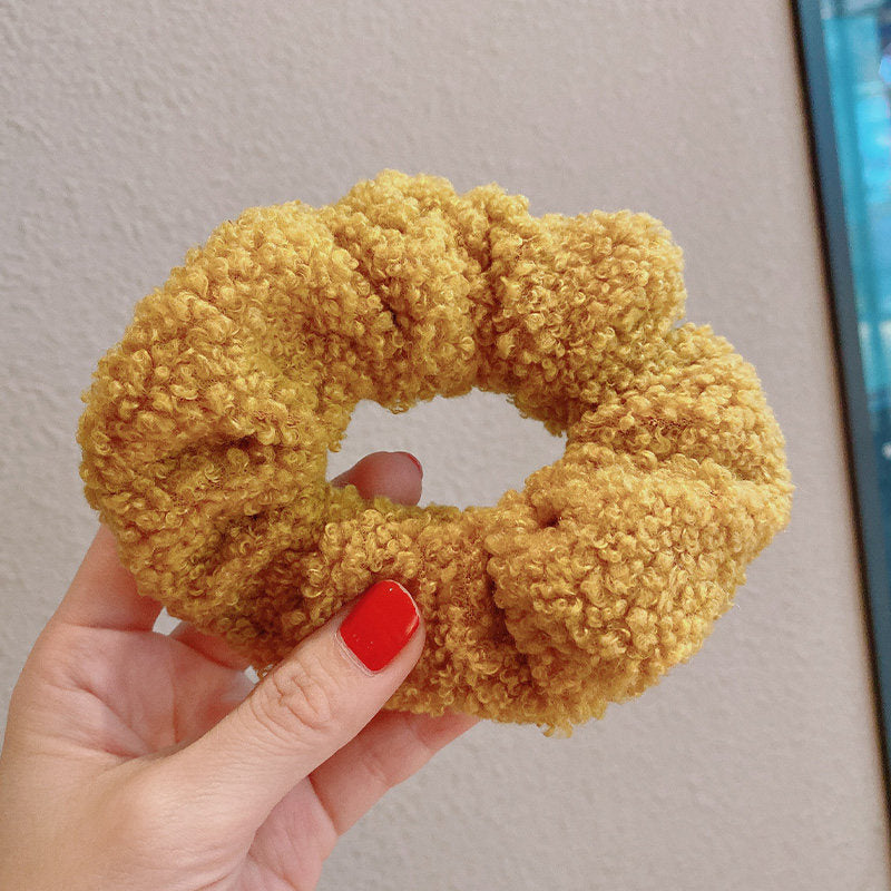 Korean new candy color high elastic cashmere hair ring