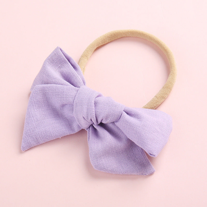 Children's slub cotton bow hair ring