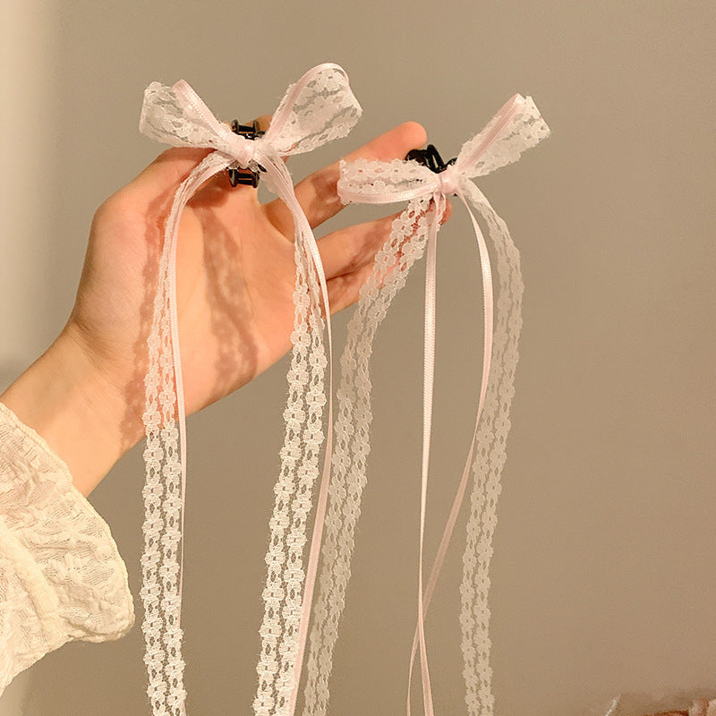 Lace Ribbon Hair Tie Bow Barrettes