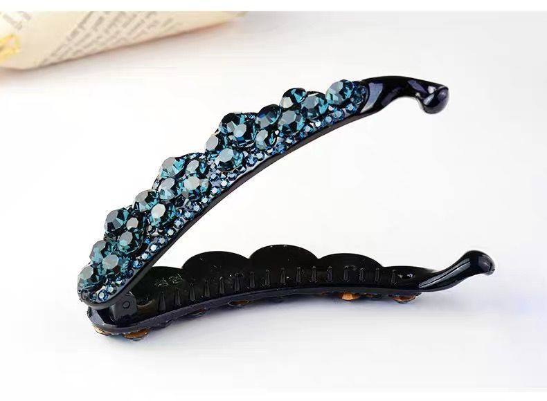 Banana Clip Ponytail Clip Barrettes Non-slip Vertical Clip Rhinestone Hair Accessories