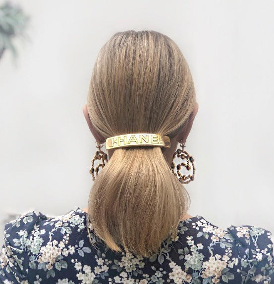 Metal Letter Gold Hair Clip