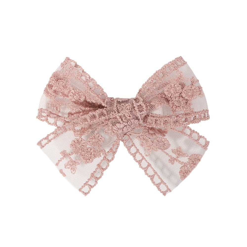 Children's Bow Lace Embroidery Barrettes