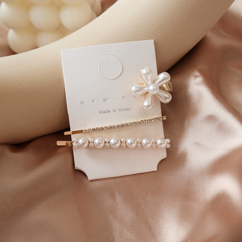 Pearl flower hair clip rhinestone hair clip