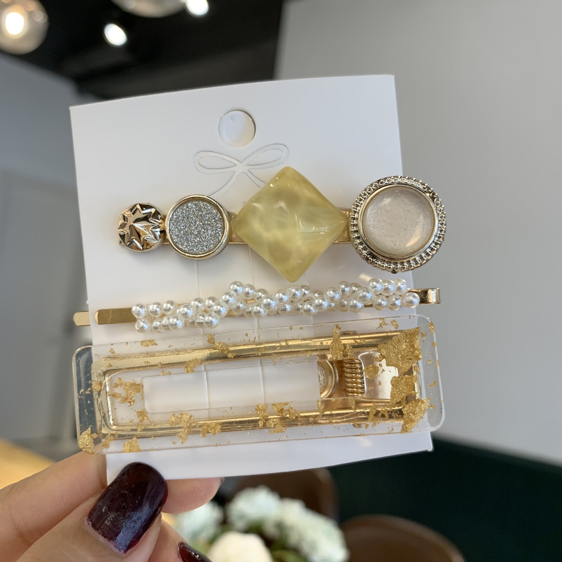 Pearl set hair clip bobby pins hair pins
