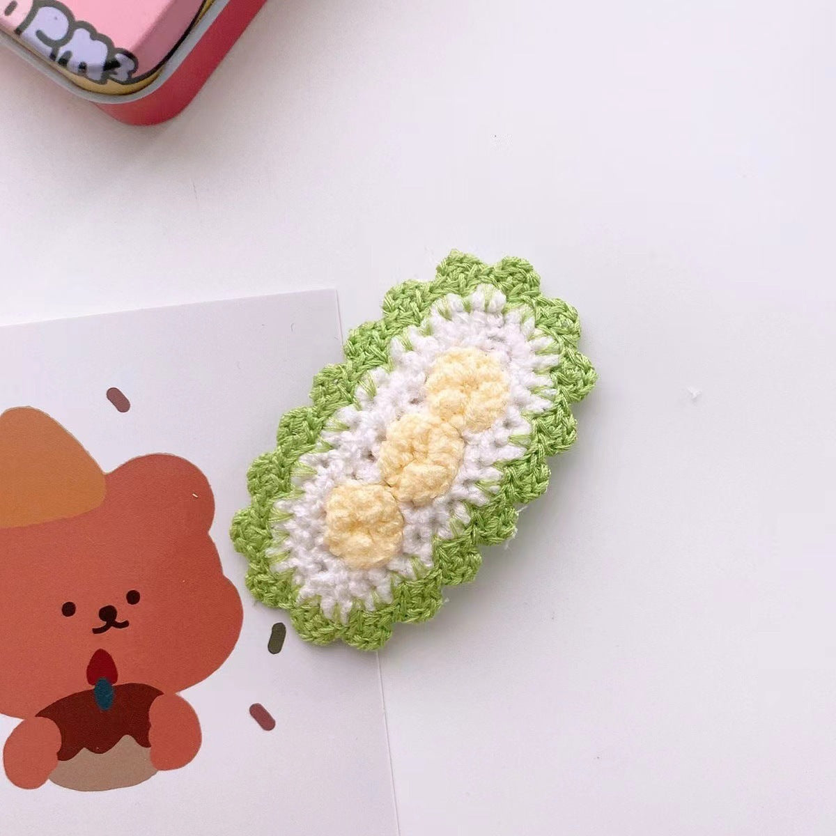 Versatile Knitted Yarn Sweet Flower Hair Clip