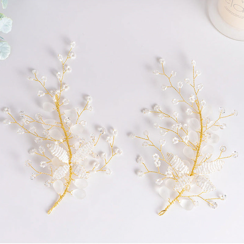 Mori Aesthetic Bridal Headdress Simple Wedding Hair Ear Clip
