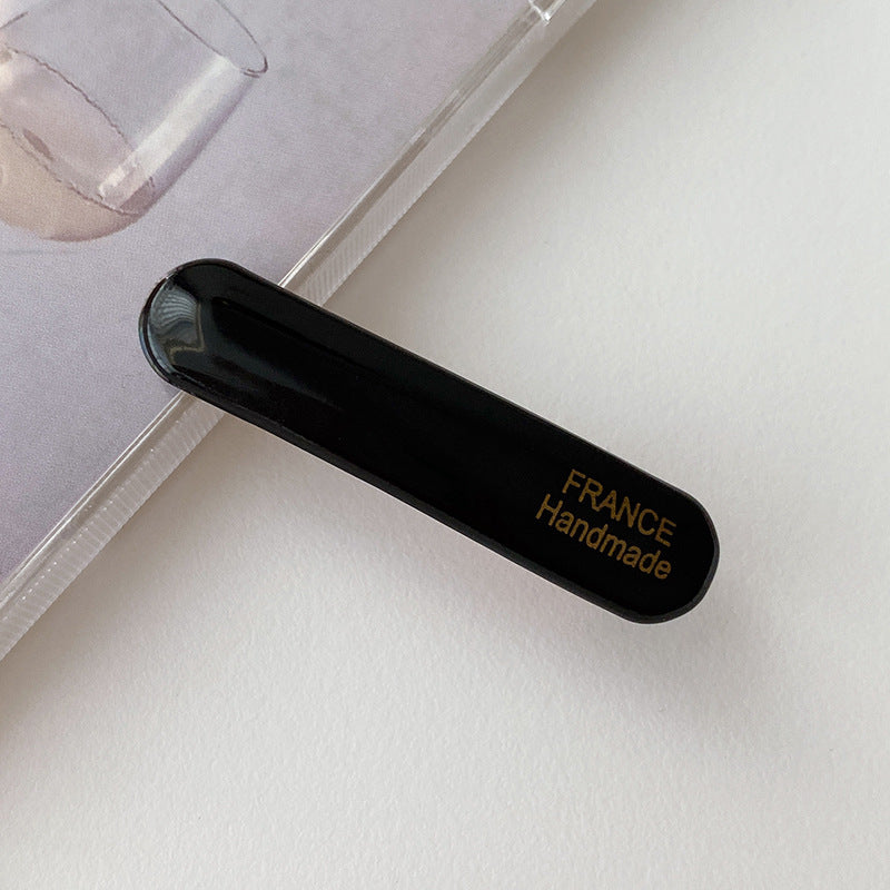 Female Color Oval Acetate Hair Clip Bar Shaped Clip