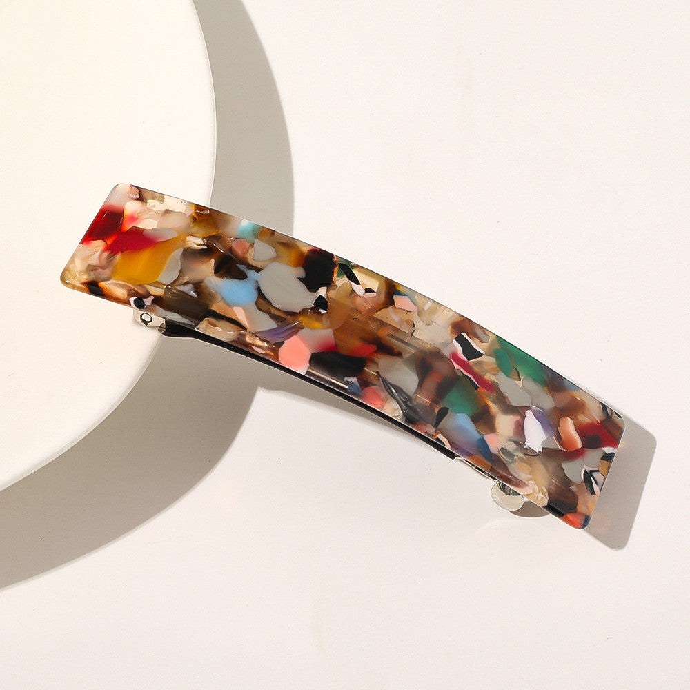 Retro Square Shape Grabbing  Acetate Sheet Spring Chuck Hair Clip