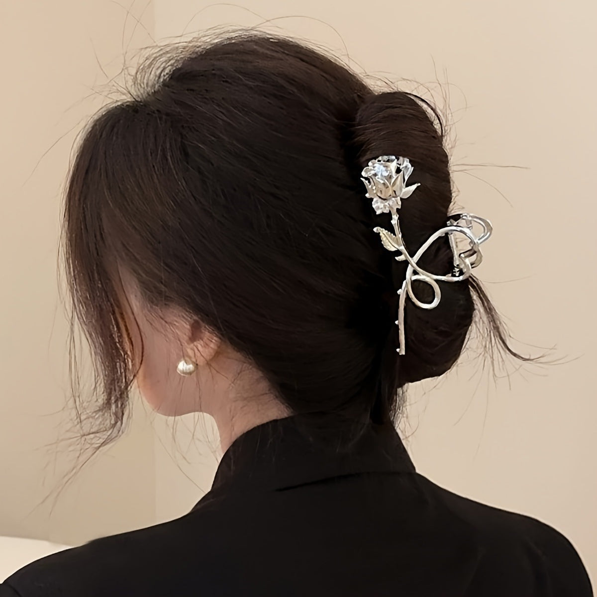Best Metal Rose Flower Hair Clip Back Head Hair Ornaments