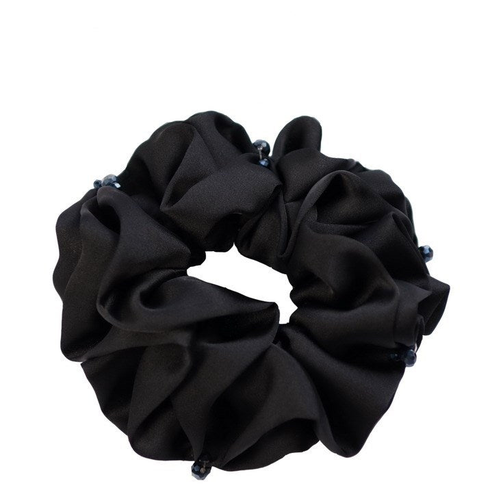 Pure black class crystal hair ring