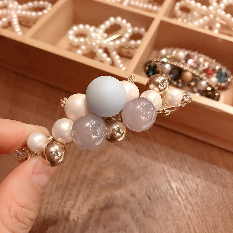Net Red Hair Accessories Sweet Pearl Spring Clip