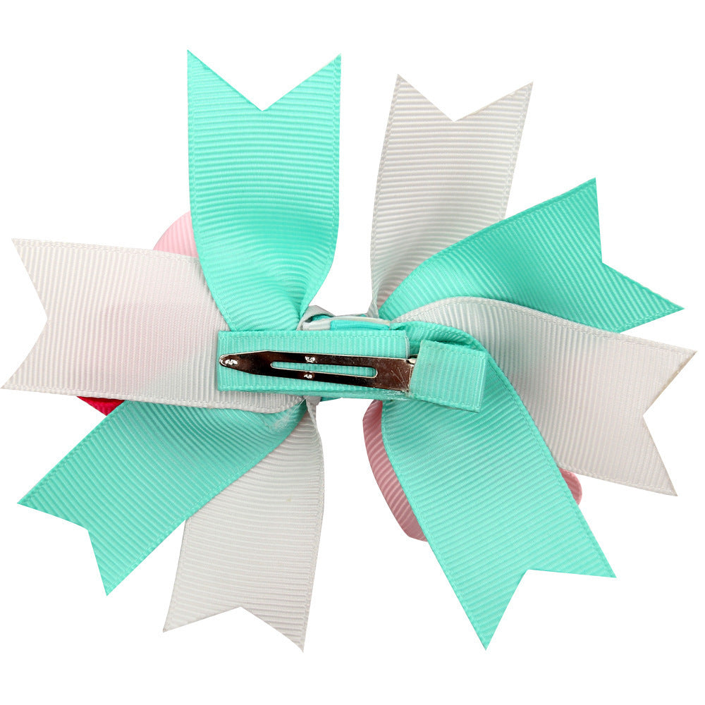 Girls' Double Layer Bubble Bow Hair Clip