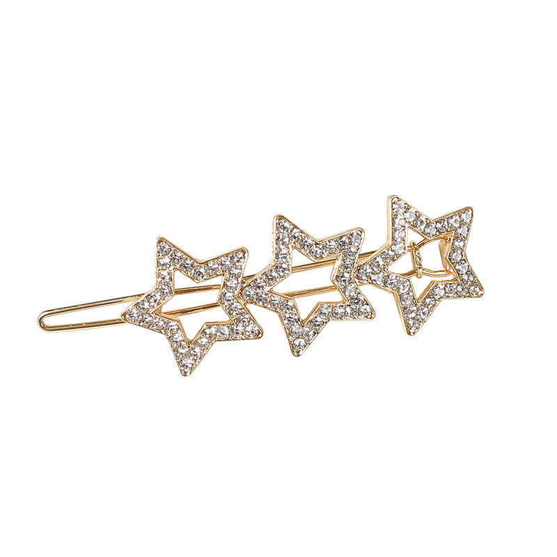 Five-pointed star rhinestone hair clip Liu Haibin clip