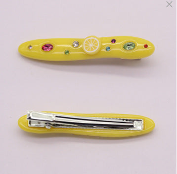 Women's Candy Color Resin Diamond Drop Oil Barrettes