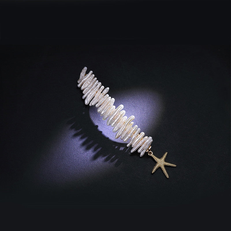 Popular Pearl starfish hairpin one word clip hair ornament