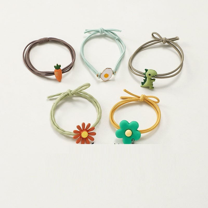 Cute Soft Rubber Cartoon Hair Band Little Girl Hair Elastic Band Hair RopeHair Ring