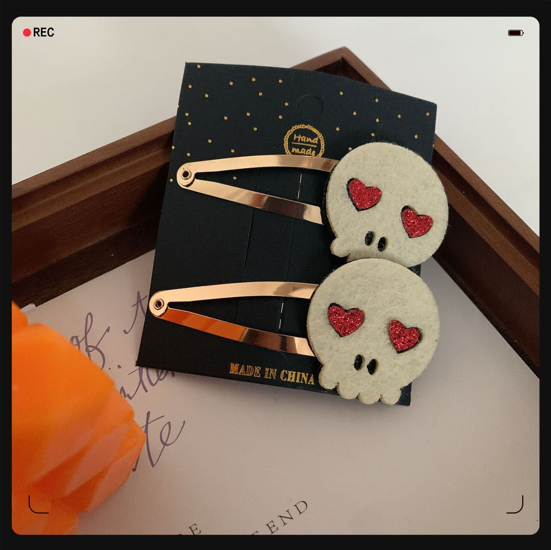 Children's Pumpkin Skull Barrettes Halloween Bat Barrettes