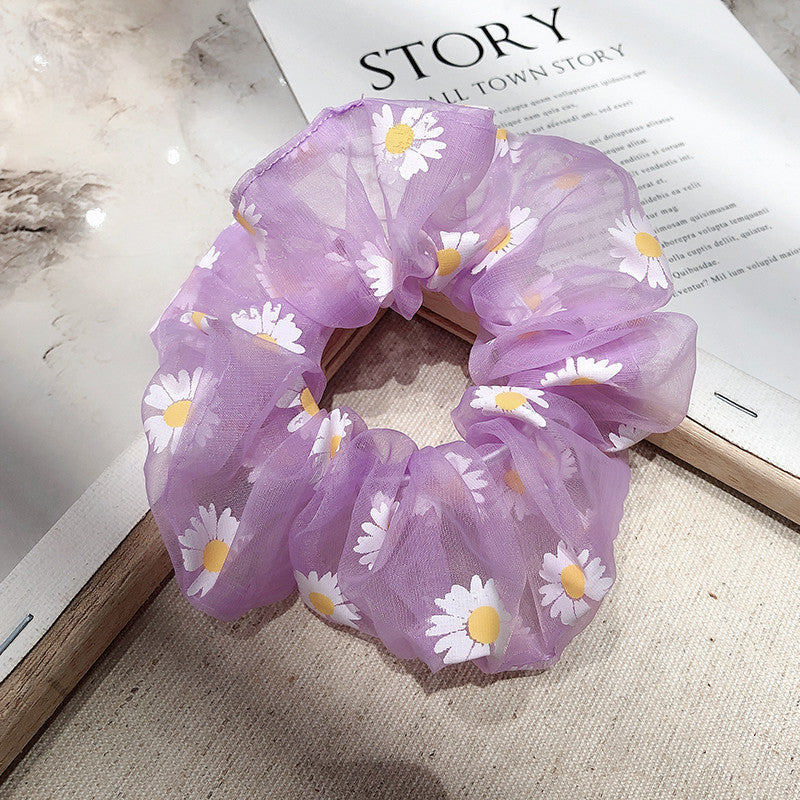 Small Daisy Flower Large Intestine Hair Ring Hair Accessories Forest Girl