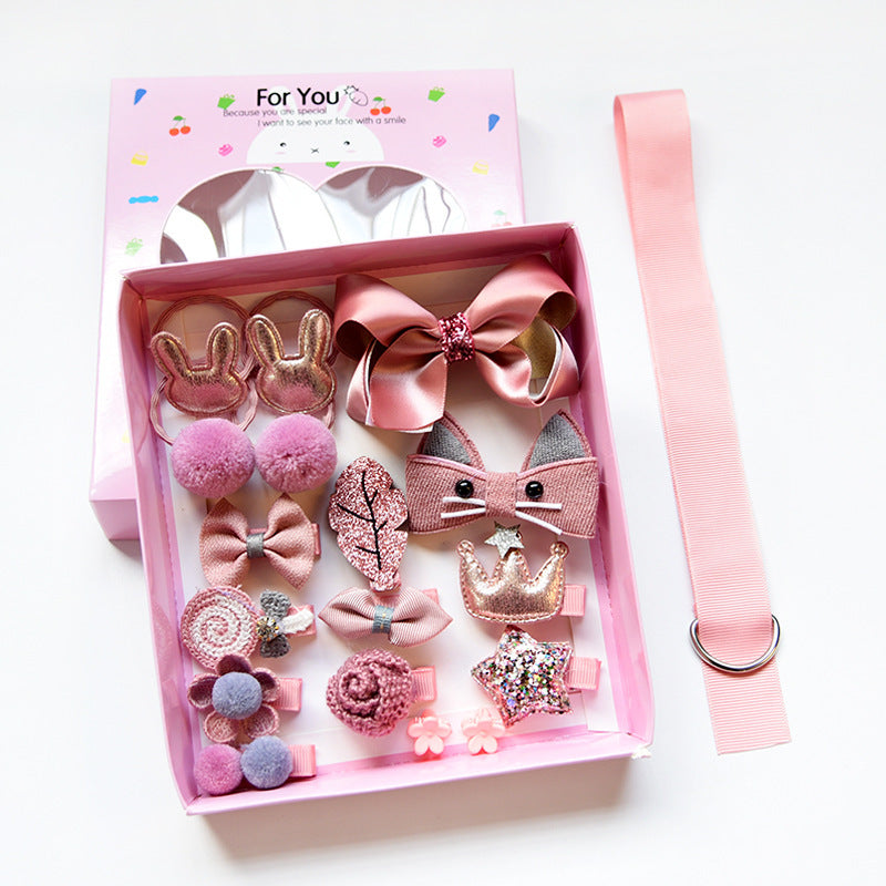 Children's Headdress Hair Clip Set Fabric Baby Hair Rope Side Clip
