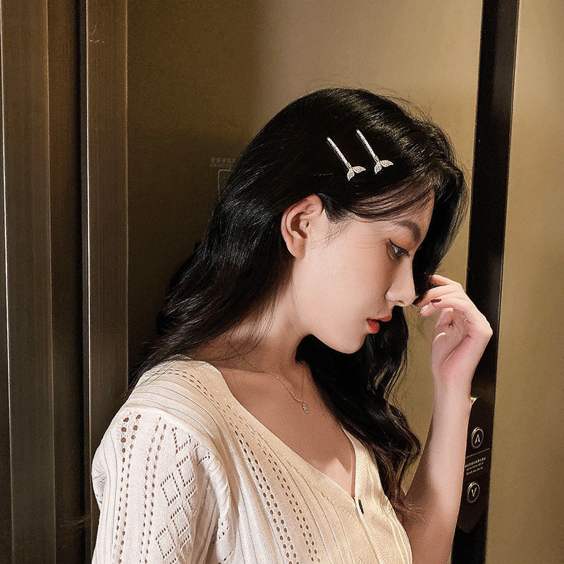 Best Nice Ladies hairpin mermaid diamond hair clip word clip