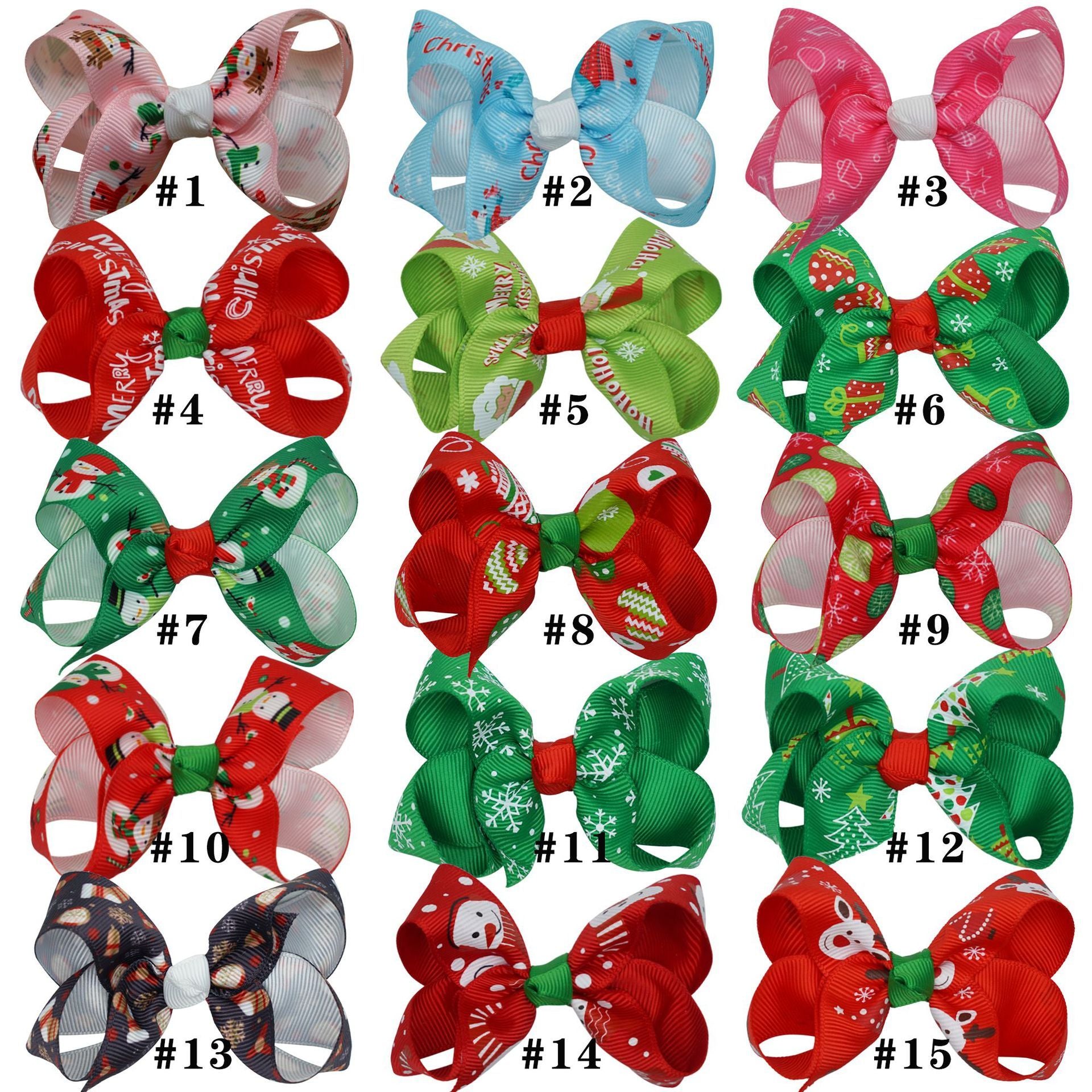Santa Claus Printed Bow Barrettes European And American