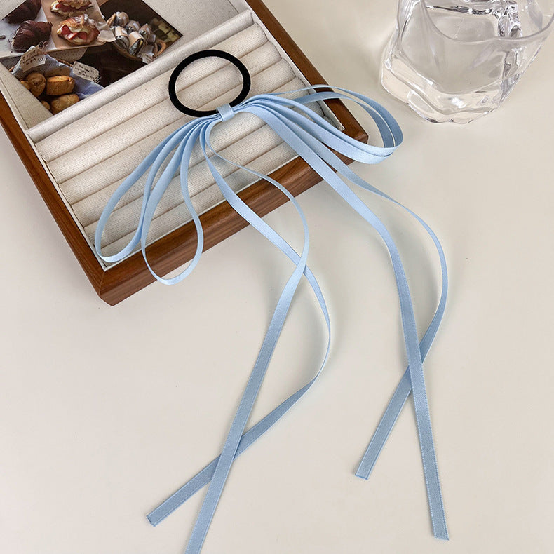 Simple Color Bow Headband Hair Band Tassel Hair Ring