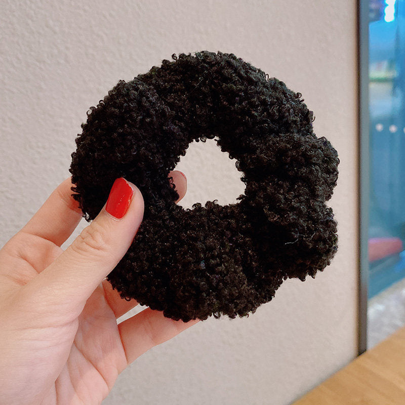 Korean new candy color high elastic cashmere hair ring