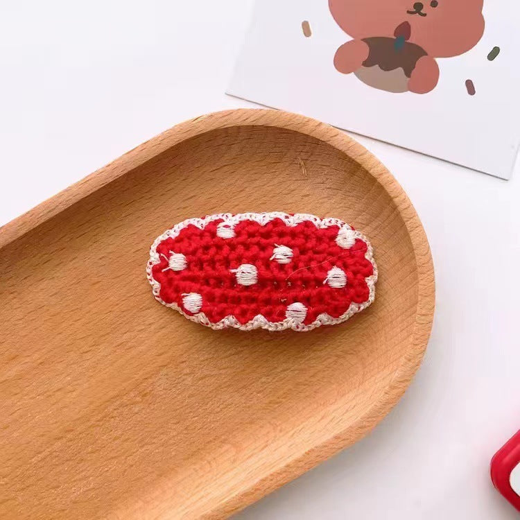 Versatile Knitted Yarn Sweet Flower Hair Clip