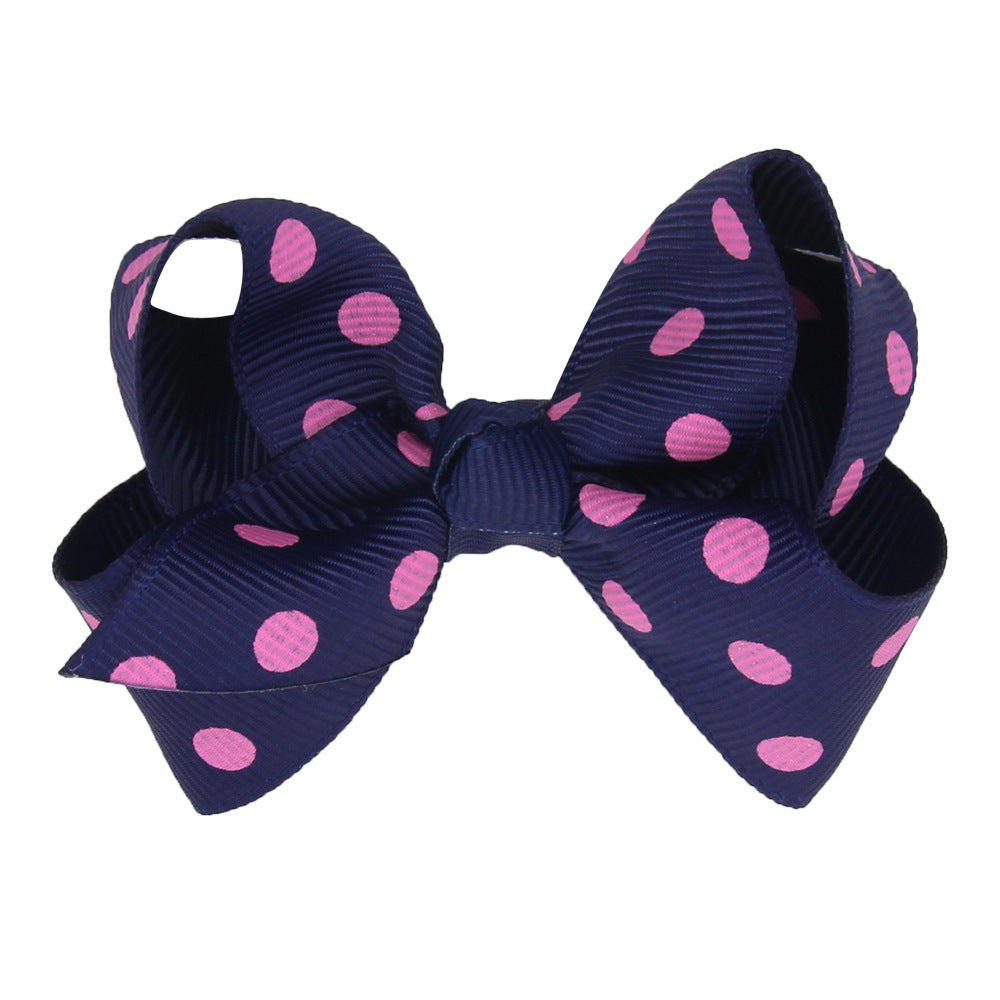 Girls' Polka Dot Print Bow Hair Clip