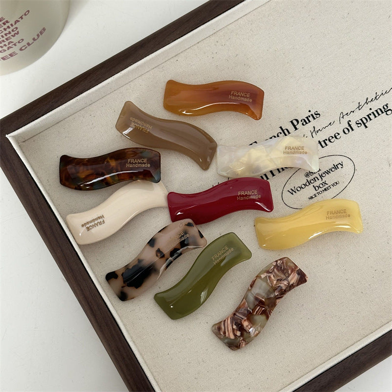 Simple Wave Barrettes Acetic Acid Side Clip Duckbill Hair Accessories