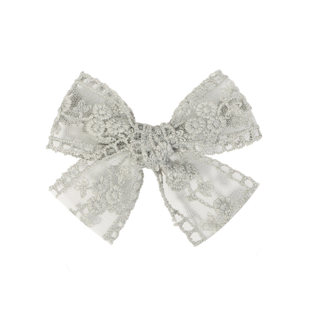 Children's Bow Lace Embroidery Barrettes