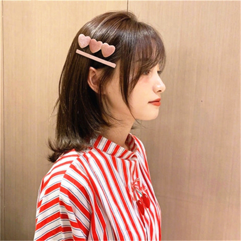 Fashion Girl Retro Velvet Love Hair Clip Set