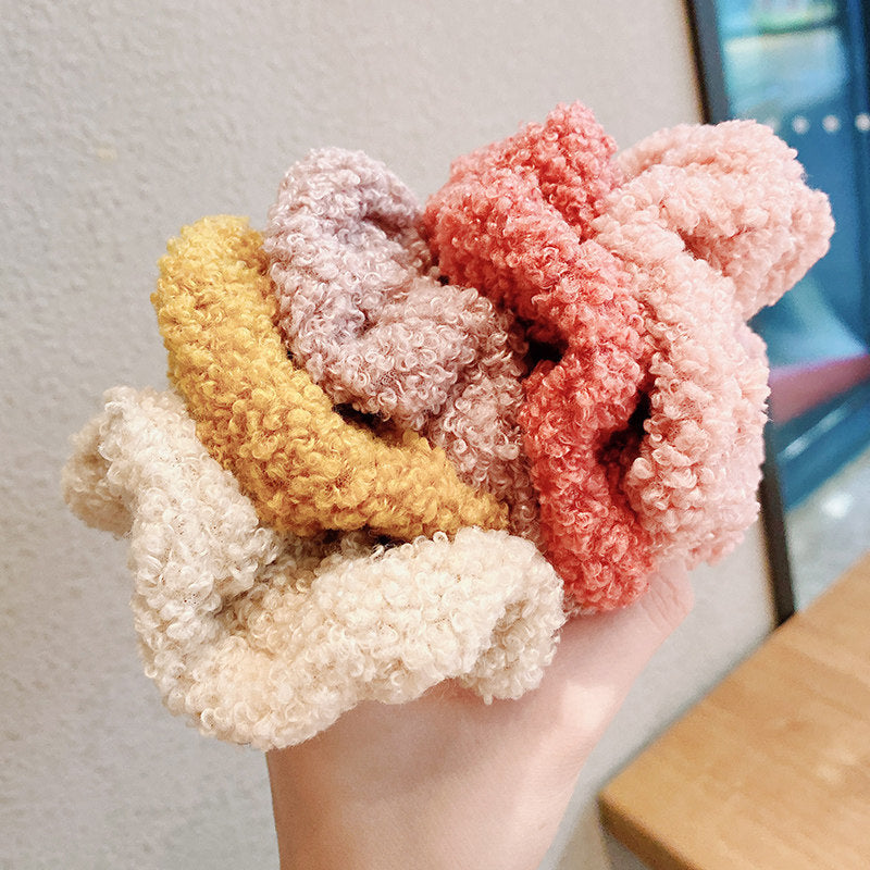 Korean new candy color high elastic cashmere hair ring