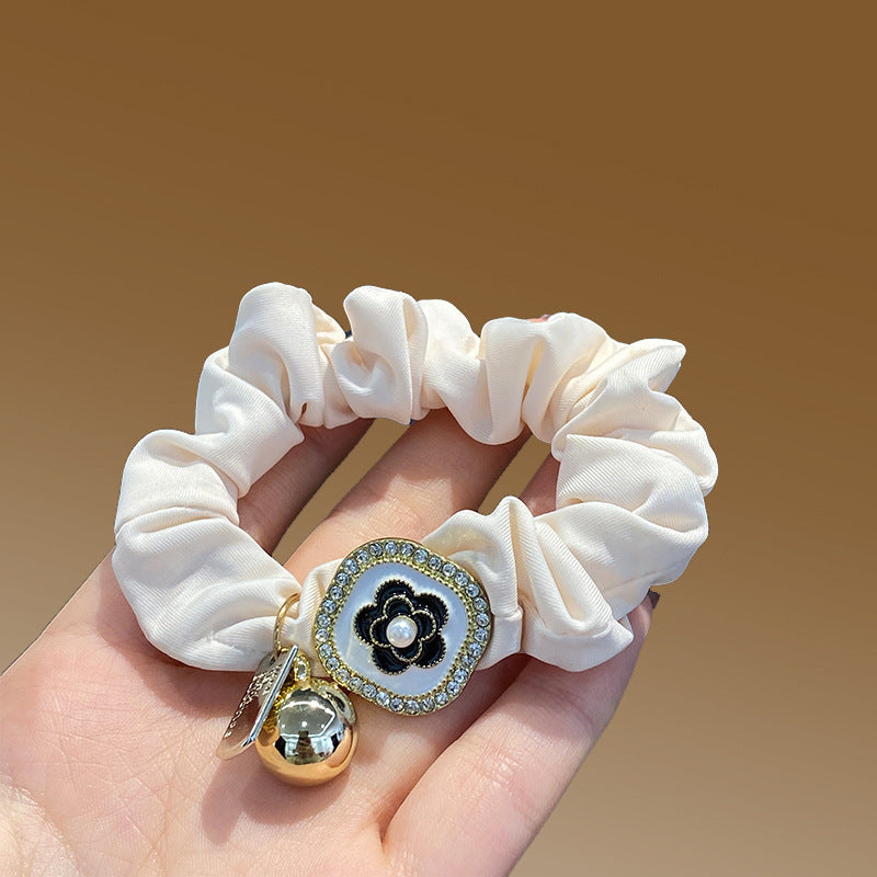 Camellia Large Intestine Hair Ring Retro Ponytail Hair String