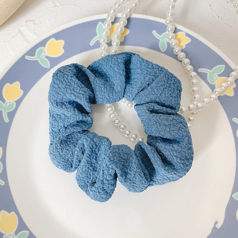 Blue intestine hair ring Medium Scrunchies Hair Rope Headwear