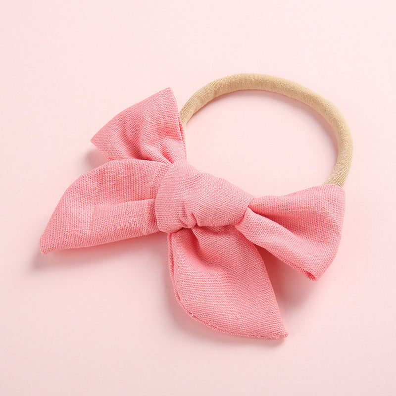 Children's slub cotton bow hair ring