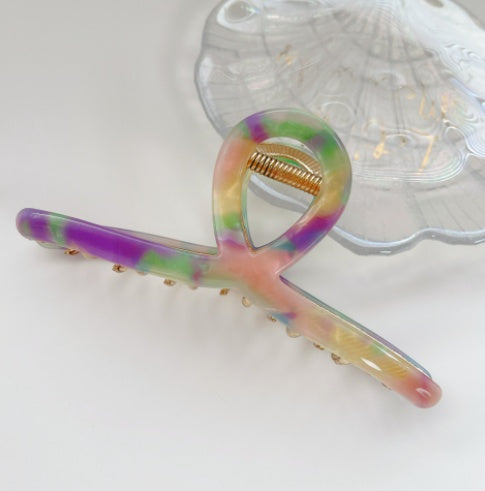 Large Acetate Grab Back Of Head Metal Hair Clip