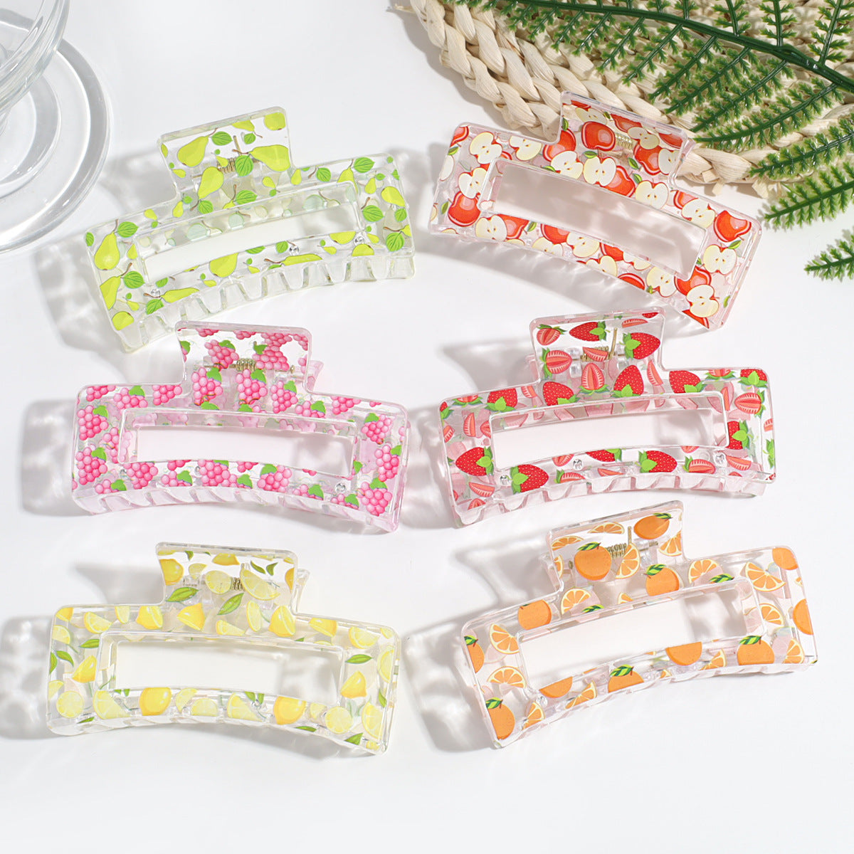 Transparent Fruit Grip Simple Commute All-match Updo Hairclip