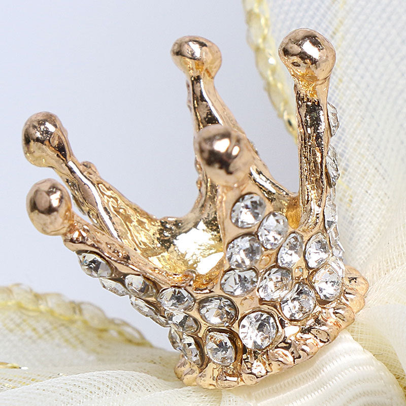 Organza Bow Hairpin Children's Crown Top Clip Hair Accessory