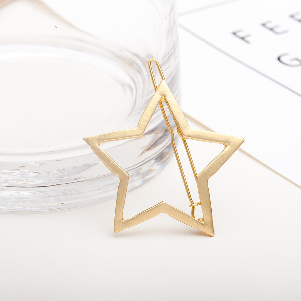 Hollow Smooth Five-Pointed Star Hairpin, All-Match Hairpin Side Clip Hair Accessories