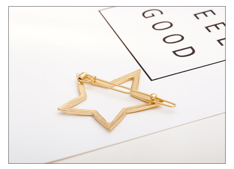 Hollow Smooth Five-Pointed Star Hairpin, All-Match Hairpin Side Clip Hair Accessories