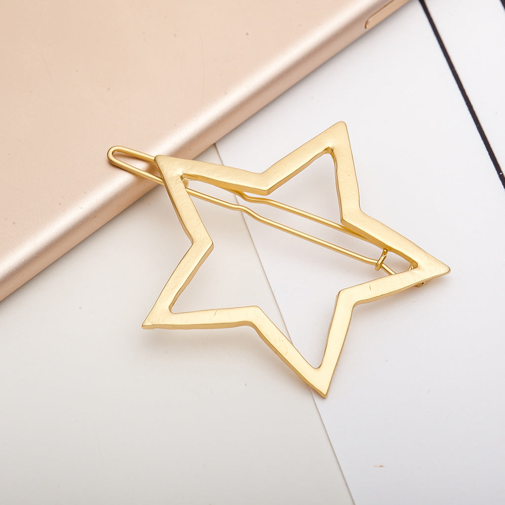 Hollow Smooth Five-Pointed Star Hairpin, All-Match Hairpin Side Clip Hair Accessories