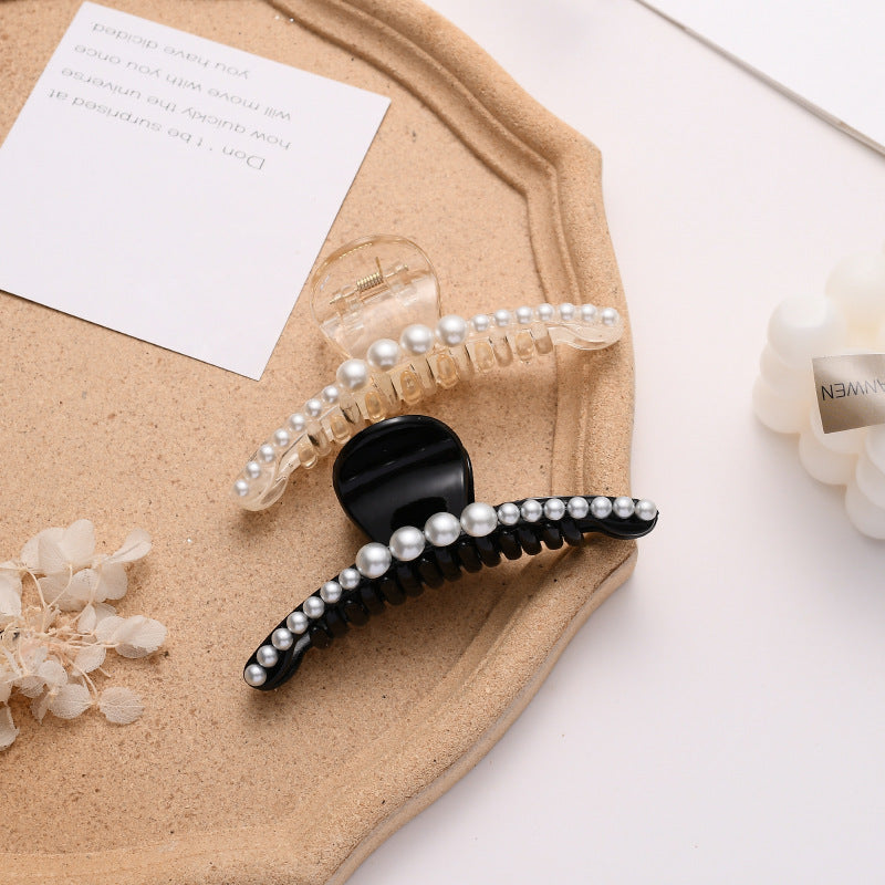 Pearl Hairpin Side Clip Girl Back Head Grasping Hair Clip Headdress Female