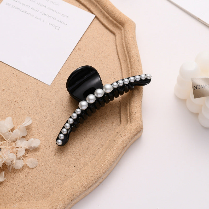 Pearl Hairpin Side Clip Girl Back Head Grasping Hair Clip Headdress Female