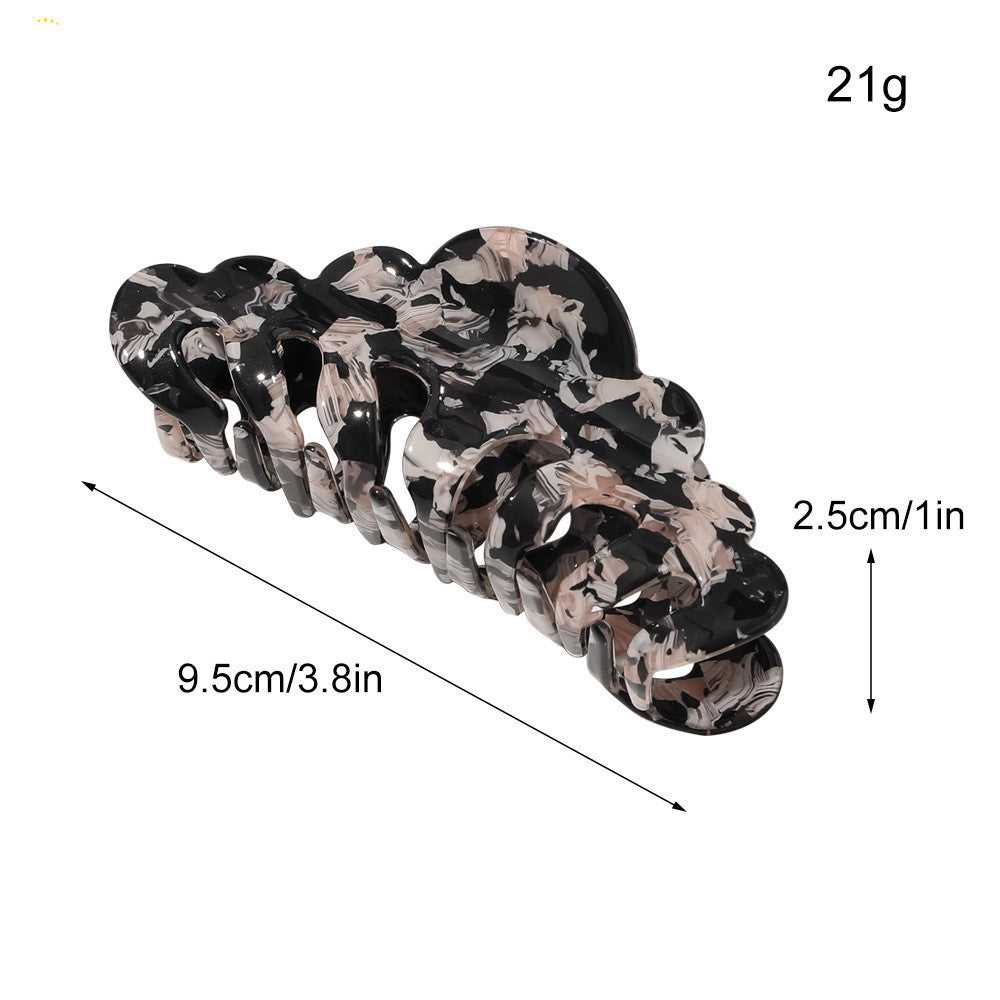 Marble Horsetail Hairpin All-Match Acrylic Plate Hair Clip